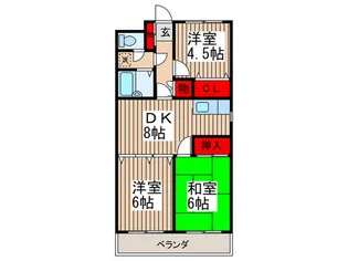 パ-クハイツ稲越【3階】の間取り