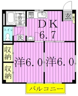 ウィステリアII(東道野辺)【2階】の間取り