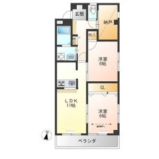 アスク星ヶ丘【3階】の間取り