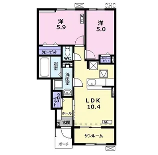 ジラソーレC【1階】の間取り