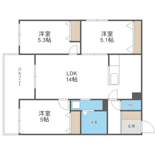 メニーズコート栄南プレミア【2階】の間取り