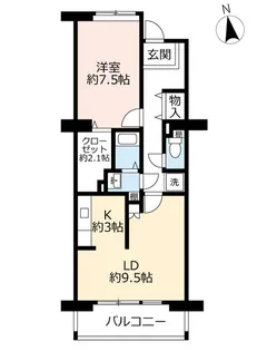 URグリーンヒルズ鷹取【1階】の間取り