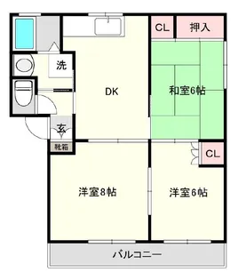 プラムハウスB棟【2階】の間取り