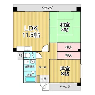 ファミールマンション広川【4階】の間取り