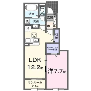 カルムレジデンス【1階】の間取り