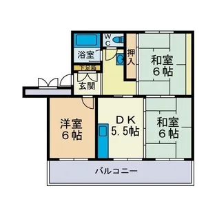 スカイハイツ秦A【3階】の間取り