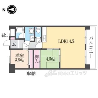 メゾン東生駒【5階】の間取り