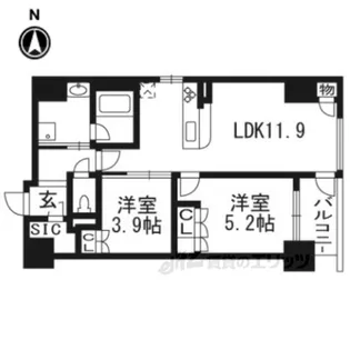 ソルレヴェンテ堀川高辻【2階】の間取り