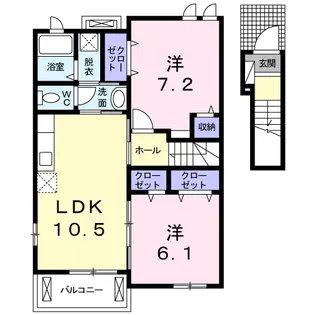 ベルグリーンハウス湘南【2階】の間取り