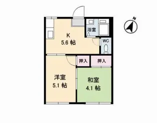 ハイツ千代【1階】の間取り
