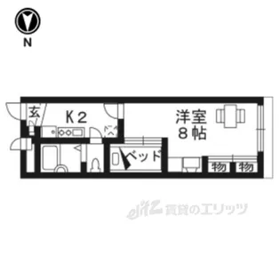 レオパレス精華【2階】の間取り