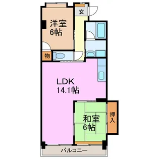 レジデンス山腰【2階】の間取り