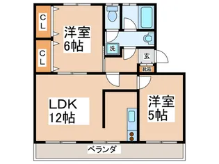 桃山コーポ1号棟【1階】の間取り