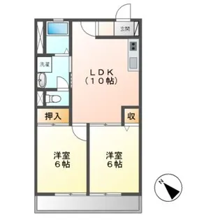 レジデンス鶴【1階】の間取り