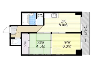 ハイツ鍛治【3階】の間取り