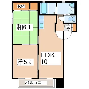 ハイライズMR III A【1階】の間取り