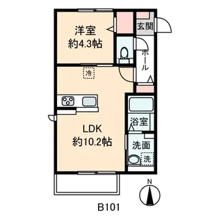 ザ・レジデンス白沢B【2階】の間取り