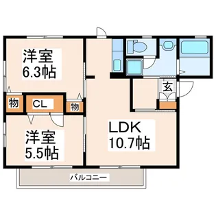 アイビー【2階】の間取り
