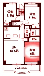 シャトル清水【5階】の間取り