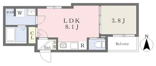 フィエルテ瓢箪山【3階】の間取り