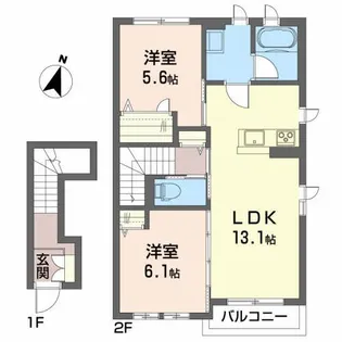 リラフォートB【2階】の間取り