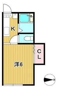くがやコーポB【1階】の間取り