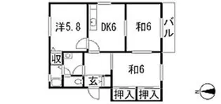 ルミエール鶴江A棟【2階】の間取り