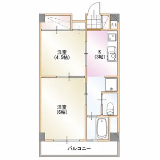 国母ロイヤルマンション【4階】の間取り