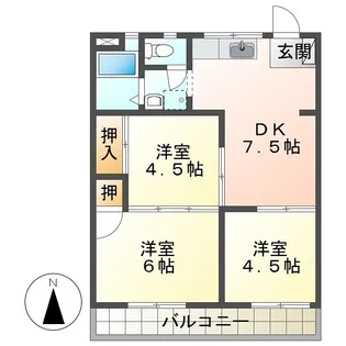 ケヤキハイツNo2【1階】の間取り
