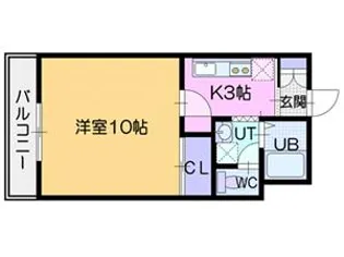アパートメントハウスキャロル【1階】の間取り