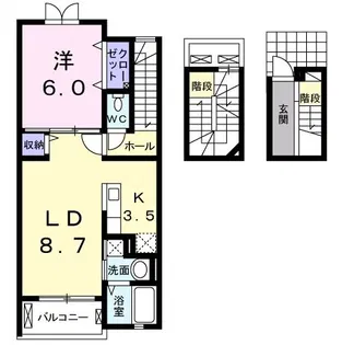 シャングリラ河原【3階】の間取り