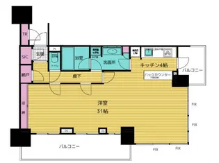 ベイズ タワー&ガーデン【27階】の間取り