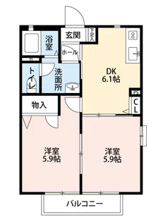 ツーフリーデンハイト B棟【1階】の間取り