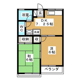 メリーハイツB【1階】の間取り