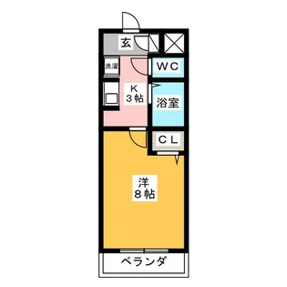 クレアール虹ヶ丘【4階】の間取り