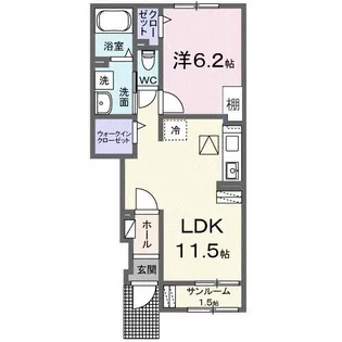 スプリングガーデン【1階】の間取り