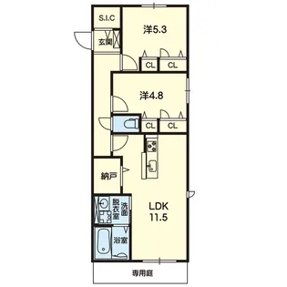 2LDKの間取り画像