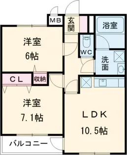 ドルチェ上用賀【1階】の間取り