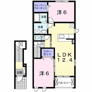 2LDKの間取り画像