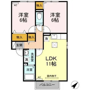 サンパティーク AB【2階】の間取り