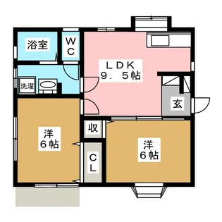 ヒルズSK B【1階】の間取り