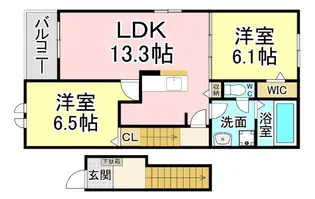 福岡県北九州市小倉南区横代東町3【アパート】の間取り