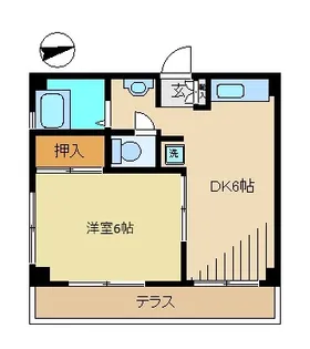 ベルメゾン山王【1階】の間取り