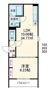 埼玉県坂戸市千代田1【アパート】の間取り