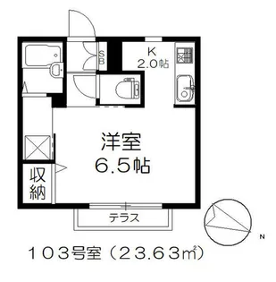1Kの間取り画像