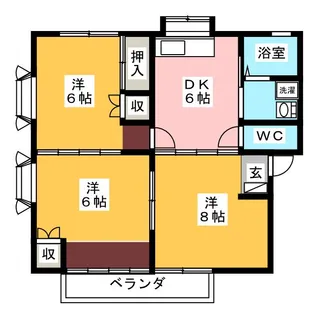コーポコーラルA【1階】の間取り