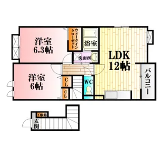 広島県広島市安佐北区可部南1【アパート】の間取り