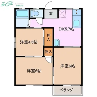 Sun持川【1階】の間取り