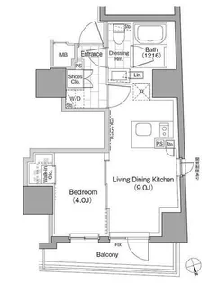 ザ・パークハビオ品川戸越【13階】の間取り