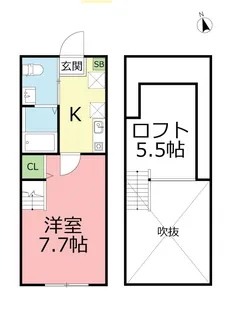ハーミットクラブハウスロフトコーワ【1階】の間取り
